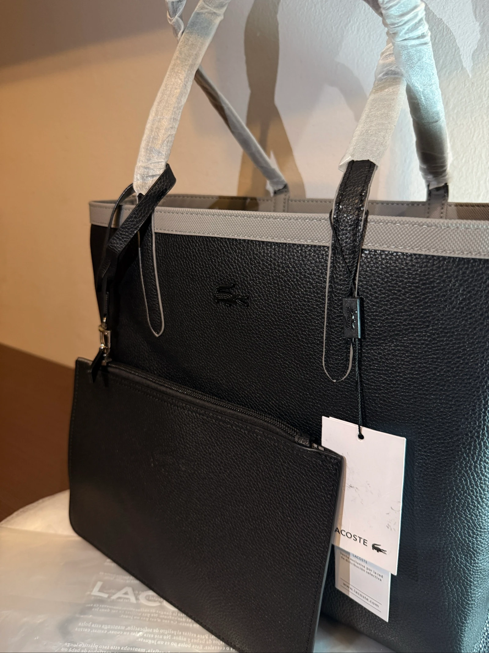 Lacoste reversible tote bag - Gray and Black – photo 11